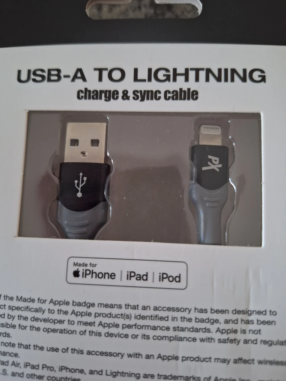 Powerxcel Kevlar Shielding 4ft Usb-a To Lightning Charge & Sync Cable 10 ft New